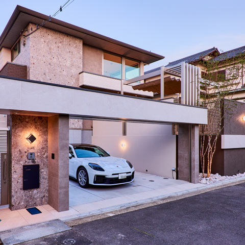 ラグジュアリーモダンの外構施工事例